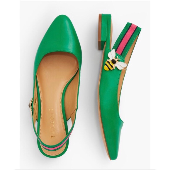 Talbots Shoes - Talbots Green Bee Edison Nappa Slingback Flats